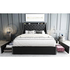 Bed Frame with 4 Storage Drawers and Headboard