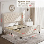 Bed Frame with 4 Storage Drawers and Headboard