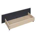 Upholstered Platform Bed with Stud Trim Headboard and Footboard and 4 Drawers