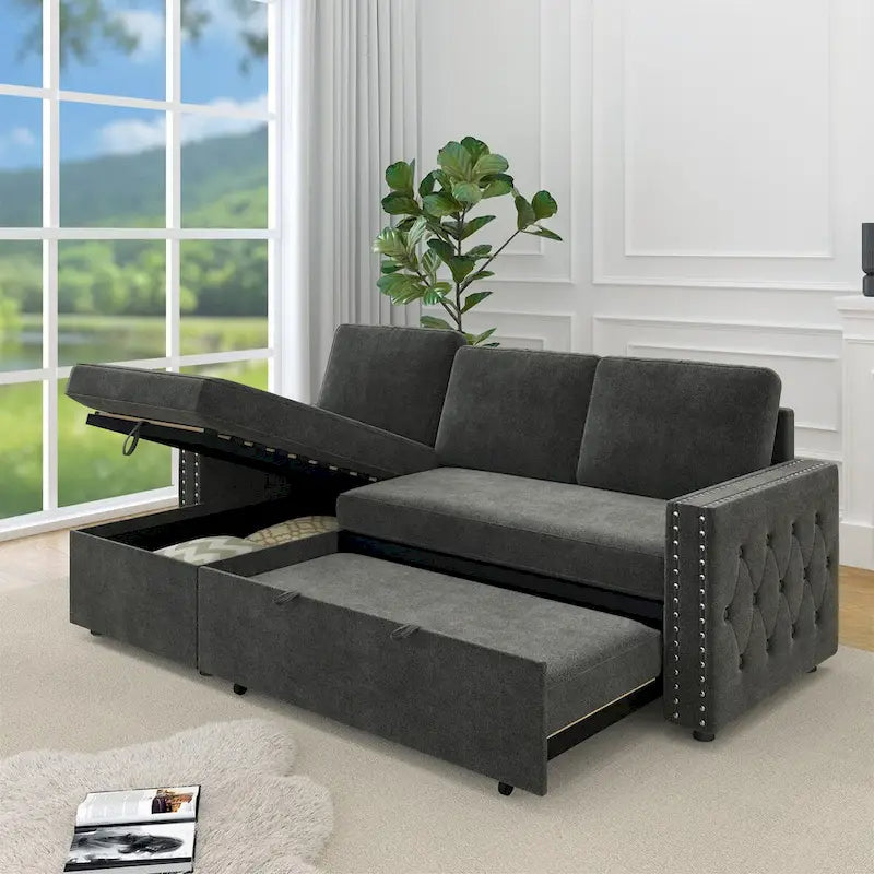 3 Seater Sleeper Sofa with Storage Chaise