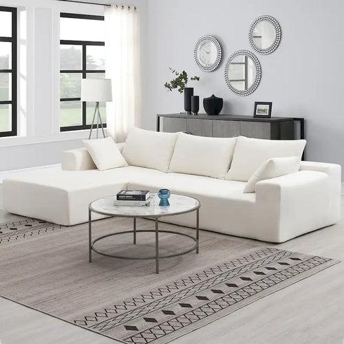 109*68 L-Shape Modular Sectional Living Room Sofa Set Couch Upholstered Sleeper Sofa Free Combination