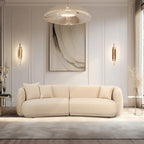 Sagebrook Home Neutral Modern 4 Seat Rectangle Curved Sofa - 117 x 49 x 31