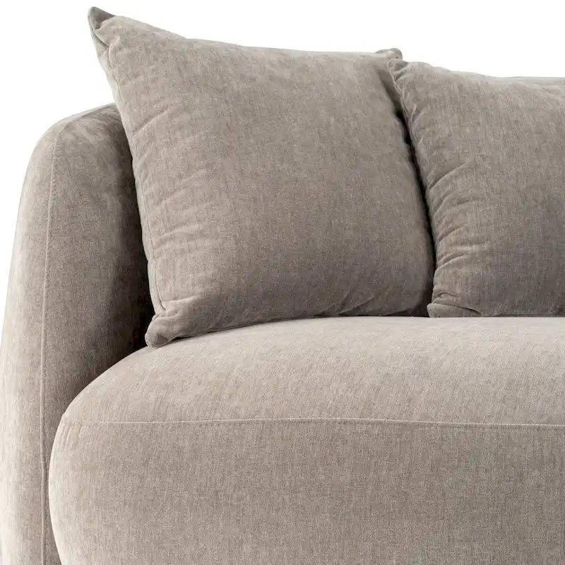 Sagebrook Home Neutral Modern 4 Seat Rectangle Curved Sofa - 117 x 49 x 31