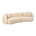 Sagebrook Home Neutral Modern 4 Seat Rectangle Curved Sofa - 117 x 49 x 31