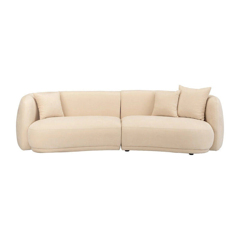 Sagebrook Home Neutral Modern 4 Seat Rectangle Curved Sofa - 117 x 49 x 31
