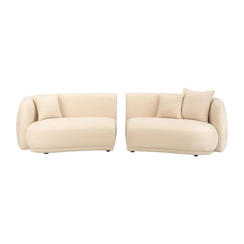 Sagebrook Home Neutral Modern 4 Seat Rectangle Curved Sofa - 117 x 49 x 31