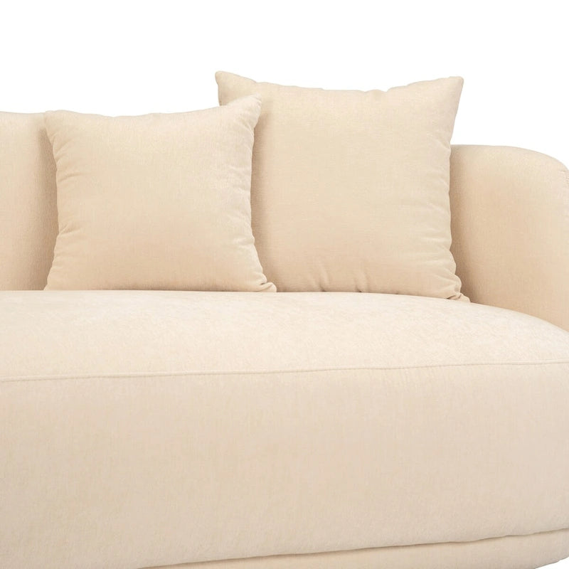 Sagebrook Home Neutral Modern 4 Seat Rectangle Curved Sofa - 117 x 49 x 31