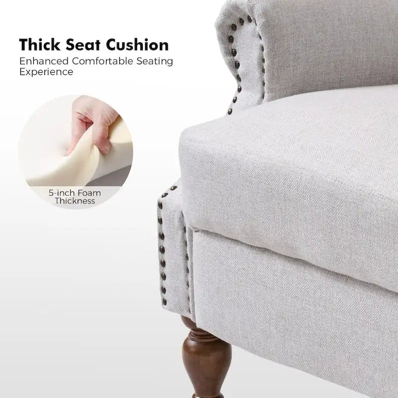 Traditional Roll Arm Manual Recliner with Solid Wood Legs Set of 2