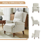 Traditional Roll Arm Manual Recliner with Solid Wood Legs Set of 2