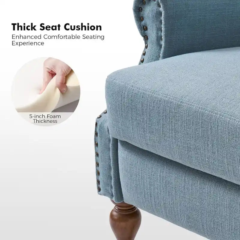 Traditional Roll Arm Manual Recliner with Solid Wood Legs Set of 2