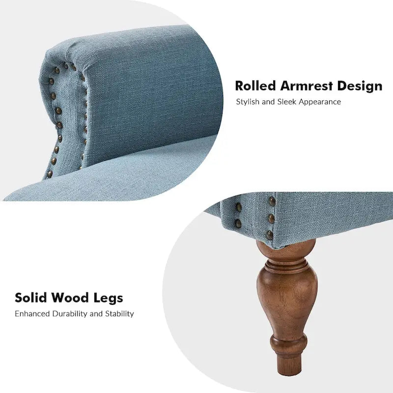 Traditional Roll Arm Manual Recliner with Solid Wood Legs Set of 2