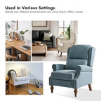 Traditional Roll Arm Manual Recliner with Solid Wood Legs Set of 2