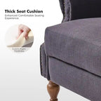 Traditional Roll Arm Manual Recliner with Solid Wood Legs Set of 2