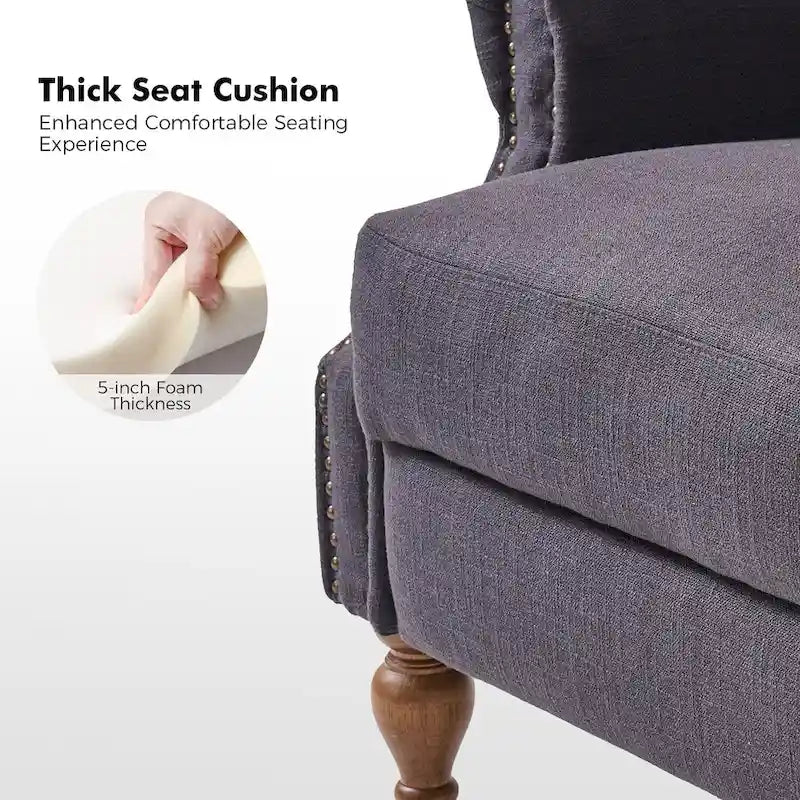 Traditional Roll Arm Manual Recliner with Solid Wood Legs Set of 2