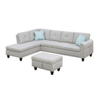 Alger 98 Wide Left Hand Facing Sofa & Chaise with Ottoman