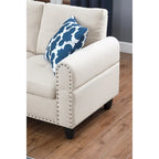 Alger 98 Wide Left Hand Facing Sofa & Chaise with Ottoman