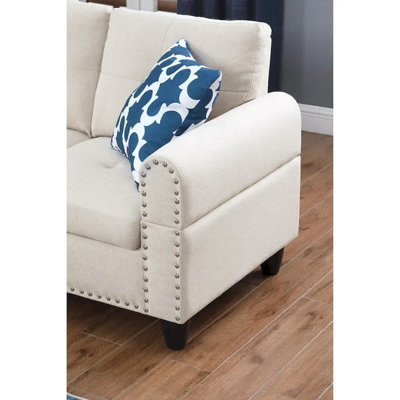 Alger 98 Wide Left Hand Facing Sofa & Chaise with Ottoman