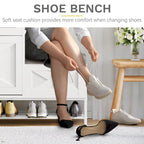 Farmhouse Shoe Storage Cabinet with Shoe Bench Entryway Shoe Storage with 2 Flip Drawers for 16 Pairs - 9.4W x 47.1L x 41.3H