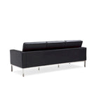 Black Leatherite Nailheads Florence 33-83W Multi-seat Sofa