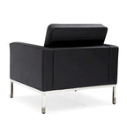 Black Leatherite Nailheads Florence 33-83W Multi-seat Sofa