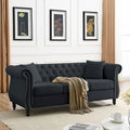 3-Seater Chesterfield Upholstered Tufted Sofa with Rolled Arms and Nailhead