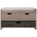 3-drawer Solid Wooden Storage Bench
