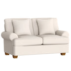 White Sofa Couch 2 Seater Fabric Loveseat for Living Room