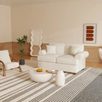 White Sofa Couch 2 Seater Fabric Loveseat for Living Room