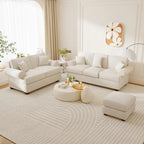 White Sofa Couch 2 Seater Fabric Loveseat for Living Room
