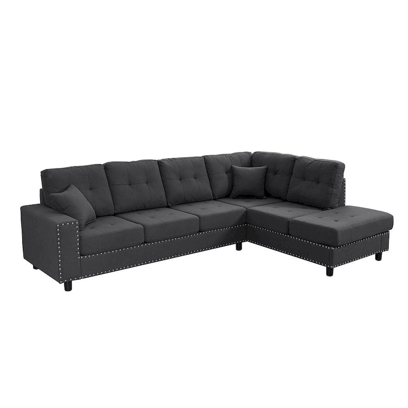 109.2L-shaped Modular Sectional Sofa with Removable Back Cushions and 2 Pillows, for Living rooms, Offices, and Apartments
