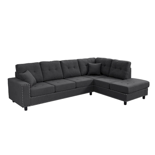 109.2L-shaped Modular Sectional Sofa with Removable Back Cushions and 2 Pillows, for Living rooms, Offices, and Apartments