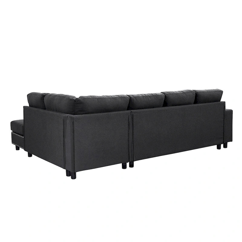 109.2L-shaped Modular Sectional Sofa with Removable Back Cushions and 2 Pillows, for Living rooms, Offices, and Apartments