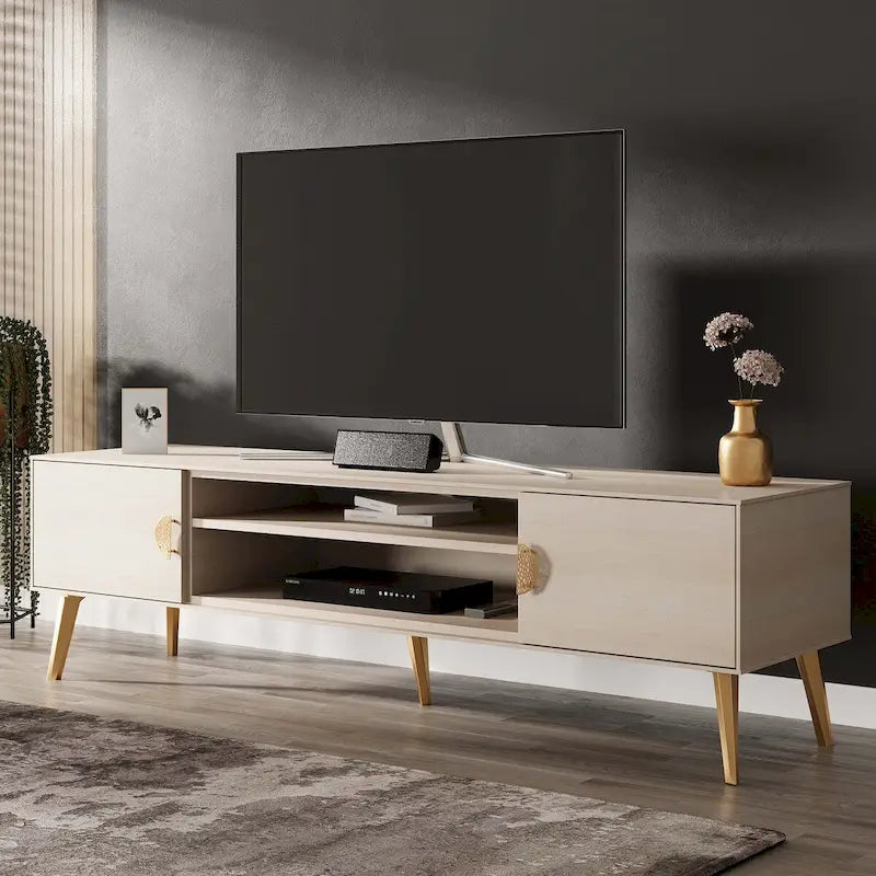 Manhattan Comfort Haley 70.9 Mid-Century Modern TV Stand