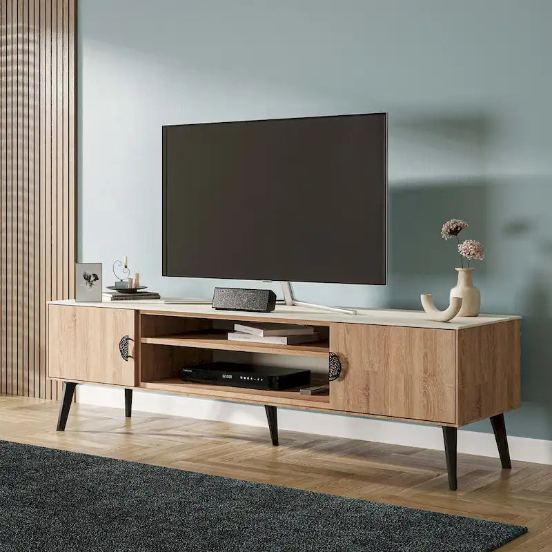 Manhattan Comfort Haley 70.9 Mid-Century Modern TV Stand