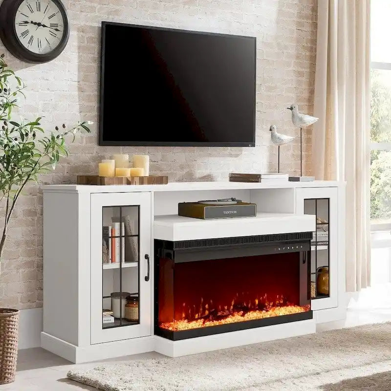 Entertainment Center with Built-in Electric Fireplace - 70"