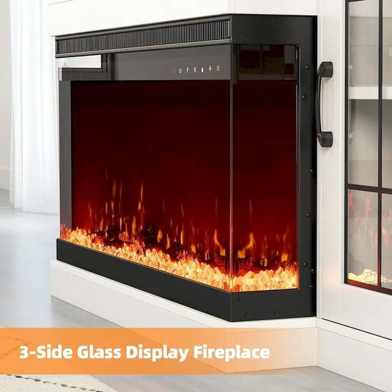 Entertainment Center with Built-in Electric Fireplace - 70"