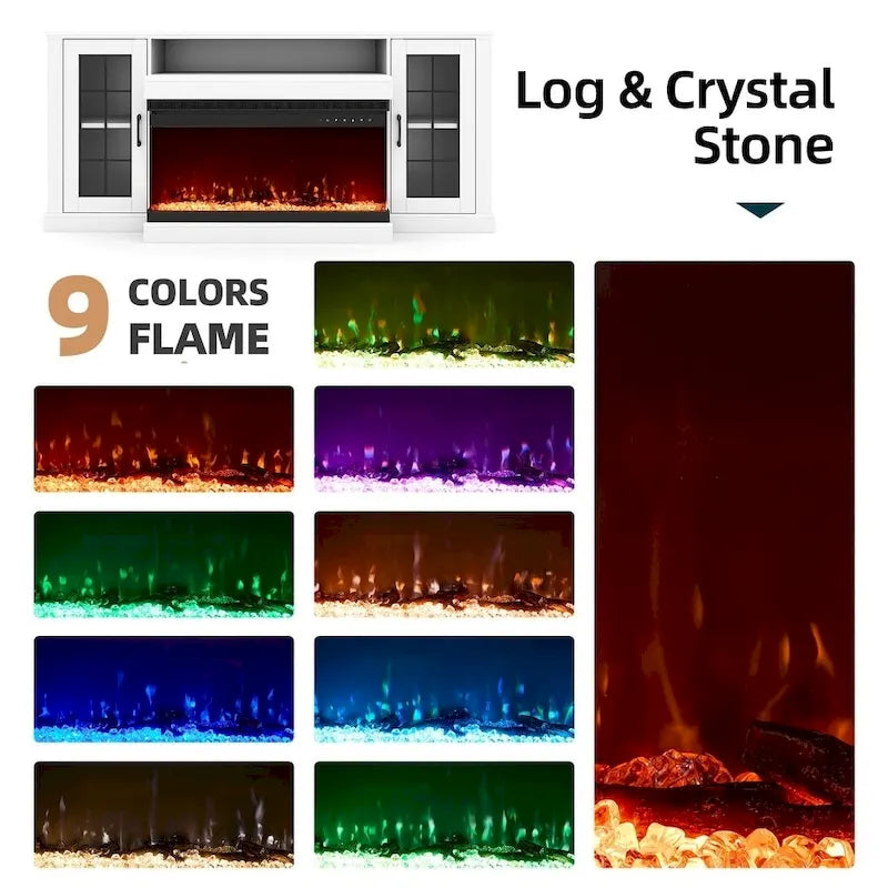 Entertainment Center with Built-in Electric Fireplace - 70"