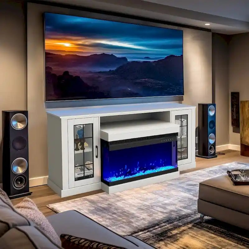Entertainment Center with Built-in Electric Fireplace - 70"