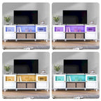 TV Stand Enterteinment Center Console with LED Lights - 59.7 in W * 22.6 in H * 16.1 in D