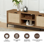 Anmytek Modern TV Stand 2-Door Media Console Table Entertainment Center with 4 Storage Cabinets for TV's up to 65 - 59