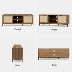 Anmytek Modern TV Stand 2-Door Media Console Table Entertainment Center with 4 Storage Cabinets for TV's up to 65 - 59