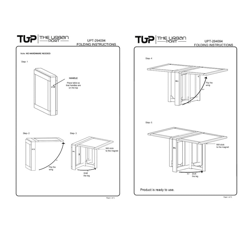 62 Inch Rectangular Dining Table, Handcrafted Natural Mango Wood with Magnetic Catchers