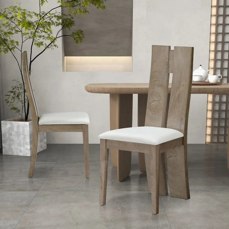 PU Leather Dining Chair with High Back Set of 2