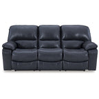 Leesworth Blue Power Reclining Sofa - 88W x 41D x 41H