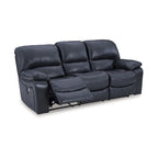 Leesworth Blue Power Reclining Sofa - 88W x 41D x 41H