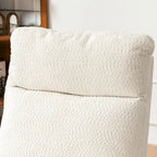 Accent Rocking Chair with Footrest High Back Rubber Wood Rocking Legs Bedroom Living Space