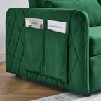 55 Modern Convertible Sofa Bed with 2 Detachable Arm Pockets