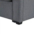 104 4-Seater Modern Linen Fabric Sofa with Armrest Pockets and 4 Pillows