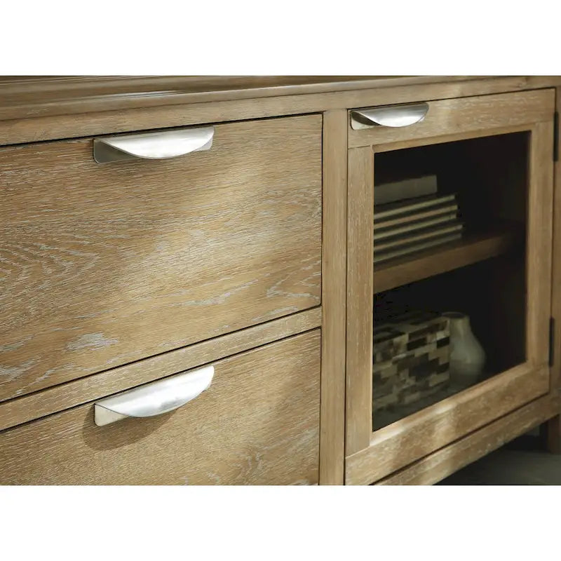 Light Brown 80 TV Stand for TVs up to 92 - 79.63W x 20D x 28H