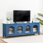 71 TV Cabinet w/ Solidwood Frame, Changhong Glass Door, Metal Handle